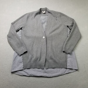 Chicos Sweater Womens Size 0 Small Gray Cardigan Button Front